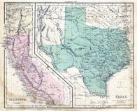 California - Texas - Oregon 1856 State Map, California - Texas - Oregon 1856 State Map
